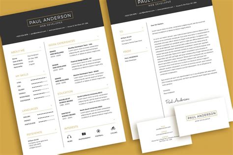 The high quality stylish business card template was created with adobe photoshop in psd format and available in 3 different color variations. Free Minimal Resume (CV) Design Template With Cover Letter ...