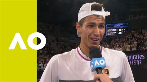 Celebrating titles and other milestones. Alexei Popyrin on-court interview (2R) | Australian Open ...