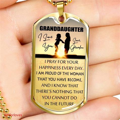 We researched some options for gifts for grandma, so you can pick finding the perfect gift for the woman everyone loves can be quite tough, but not impossible. To My Granddaughter Dog Tag : Granddaughter Gifts From ...