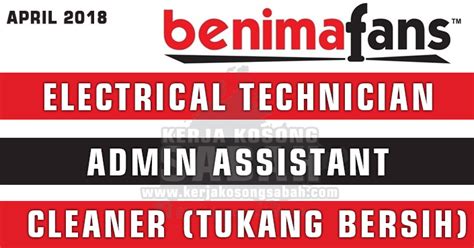 47 jawatan kosong yang ditawarkan antaranya Kerja Kosong Sabah | Electrical Technician, Admin ...