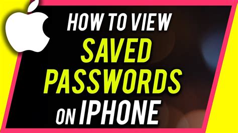 Read on to find out. How to See Saved Passwords on iPhone - YouTube