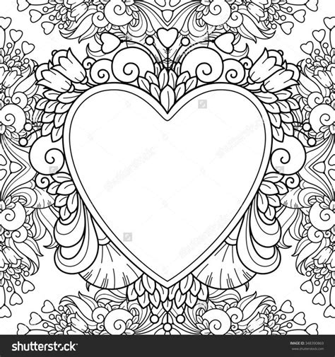 Try our online photo frame coloring to frame your pictures! Decorative love frame with hearts, flowers, ornate ...