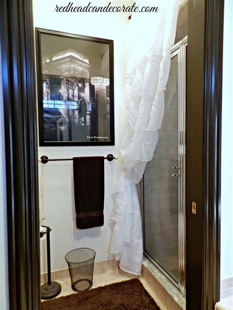 Maybe you would like to learn more about one of these? Ruffled Curtain Over Glass Shower Door - Redhead Can Decorate