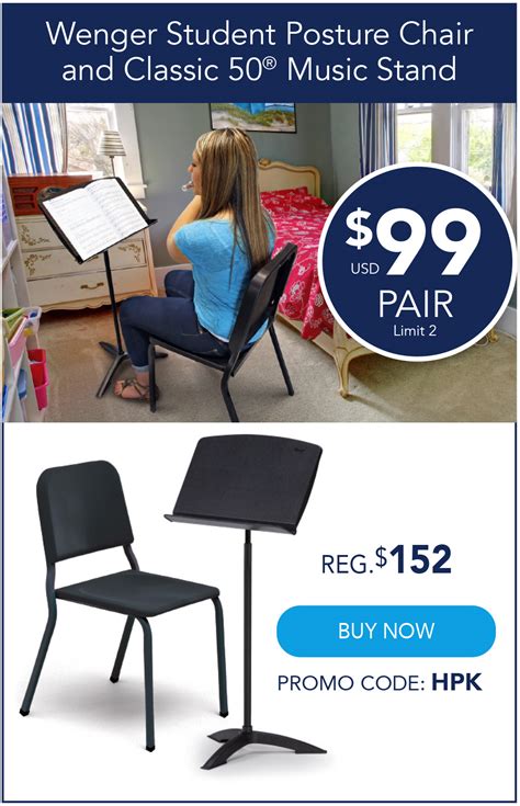 Both the desk and chair are adjustable in height. Music Chair and Stand Home Practice Kit - Wenger Corporation