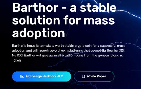 Barthor a stable solution for the mass! barthor will ...