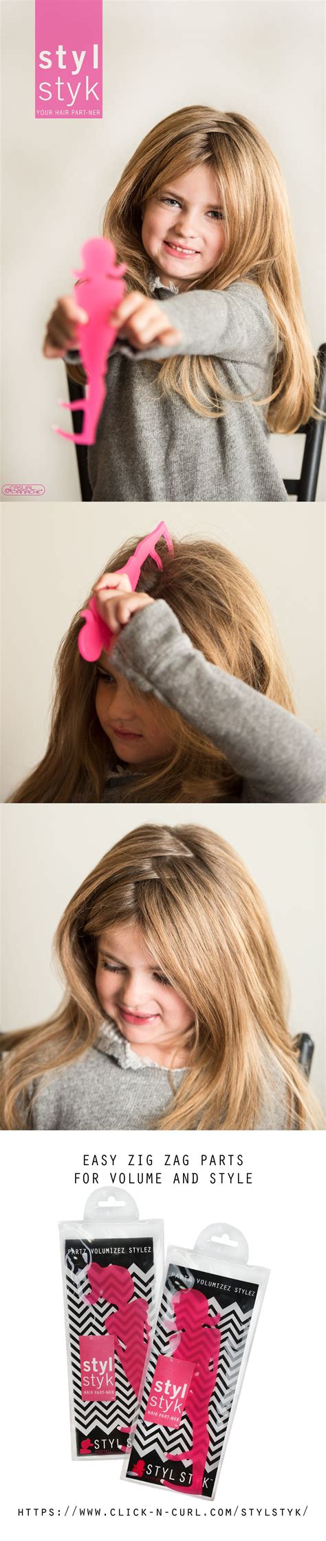 Working with this hair texture means going through the process section by section, but it's a lot easier than. Styl Styk | Create the Perfect Zig Zag Part | Fancy ...