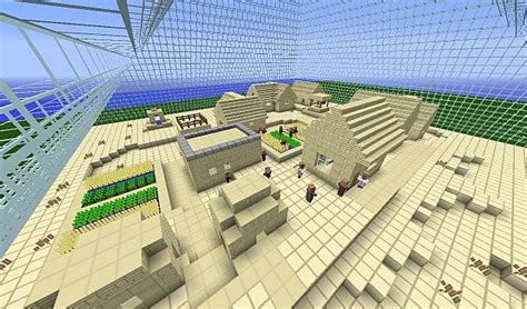 The villager on the bed was curled up, laying on their side and pressing their face against the pillows. Villager Enclosure Minecraft Map