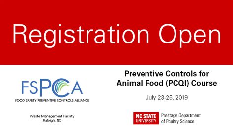 You will register for your courses in asap. PCQI Course Registration Open | NC State Extension
