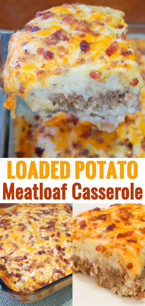 Instructions transfer the meatloaf to a casserole dish. Loaded Potato Meatloaf Casserole in 2020 | Beef recipes ...