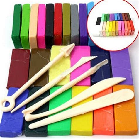 Standard modeling clay (like plasticine) cannot be baked. Kid Educational Toy Molding Modeling 32 Colors Oven Bake ...