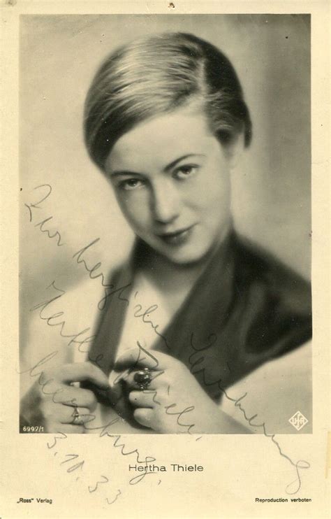 Mai 1908 in leipzig geboren. Hertha Thiele Autograph German Actress Vintage Postcard ...
