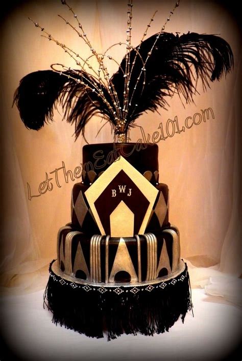 This four tier wedding cake with a 4″, double height 6″ square and 8″ base will serve approx. Classy. | Gatsby cake, Gatsby wedding, Great gatsby cake