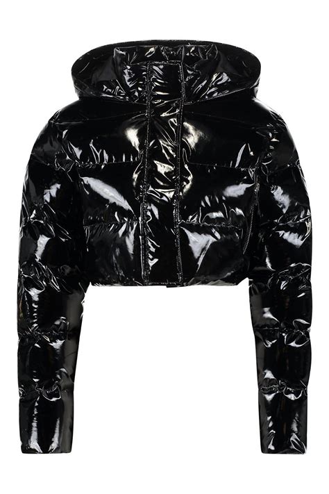 Crop Vinyl Puffer Jacket | boohoo | Puffer jacket outfit ...