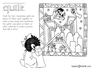 Coloring page and lesson plan ideas. Coloring Page: Story Quilt | Sophie and Sadie