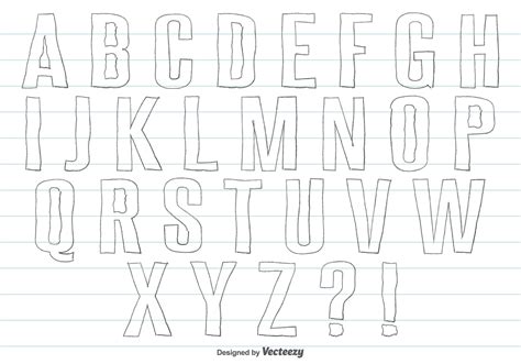 Here you will find some very easy drawing instructions using only alphabet letters to make it easier for children. Hand Drawn Alphabet Set 108370 Vector Art at Vecteezy