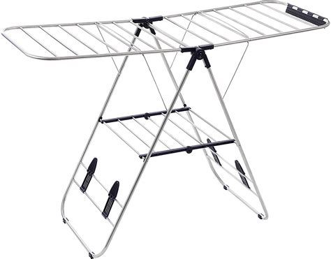 The metal that is used for making a clothes hanger rack has a gap inside them that improves the air permeability and thereby helps in reducing the drying time significantly. SONGMICS Folding Clothes Drying Rack , Winged Clothes ...