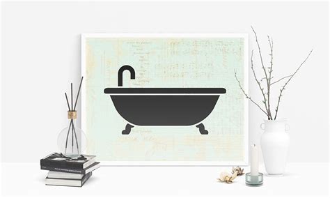 You should also consider hanging wall art for the bathroom at a vantage point seen from your shower or bathtub. Vintage Bathtub Wall Art Bath Icon Illustration Old ...