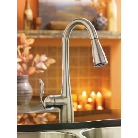 Moen 7594esrs arbor motionsense @amazon. Moen 7594C Chrome Single Handle Pulldown Spray Kitchen ...