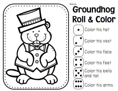 Coloring is essential to the overall development of a child. Groundhog Coloring Pages Preschool | Kindergarten ...