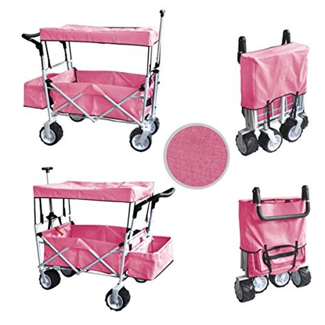 Collapsible wagons can accommodate a lot of equipment from coolers and chairs to portable grills and beach towels. PINK JUMBO WHEEL PUSH AND PULL HANDLE FOLDING WAGON ALL ...