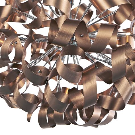 Shop copper lights online from australia's biggest lighting supplier. Rawley 12 Light Ribbon Pendant Brushed Copper