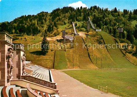 Nearby is germany's highest mountain, zugspitze, at 2,962 metres (9,718 ft) above sea level. AK / Ansichtskarte Garmisch Partenkirchen Olympia ...