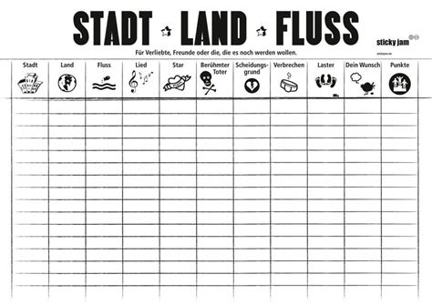 Kniffel vorlage (excel vorlage) mit automatischer berechnung der ergebnisse. Tischsets "Stadt, Land, Fluss" | Geschenkidee.de