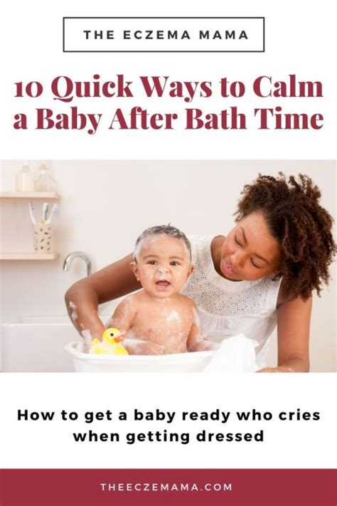 Examples are using a pacifier, massage, or warm bath. 10 Quick Ways to Calm a Baby After Bath Time - Eczema Mama