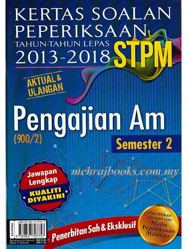 Sekarang spa buat format terbaru lagi. Kertas Soalan Peperiksaan Tahun-Tahun Lepas 2013-2018 STPM ...