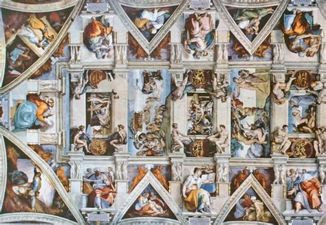 The creation of the sun, moon and planets: A Flattened View of the Incredible Sistine Chapel Ceiling ...