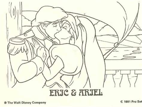 Prince eric and ariel mermaid wedding celebration. Coloring page for kids table at mermaid wedding | Disney ...