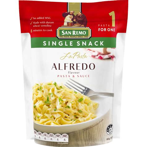 Welcome to san remo official store! San Remo La Pasta Alfredo Single Snack 80g | Woolworths