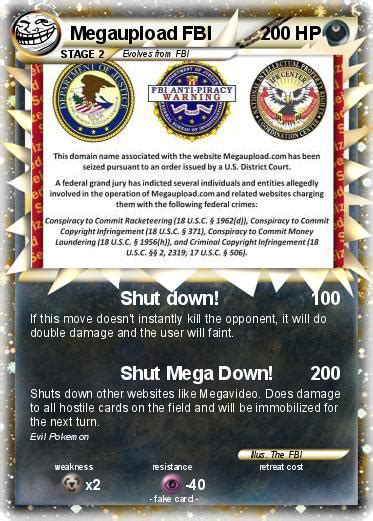 We did not find results for: Pokémon Megaupload FBI - Shut down! - My Pokemon Card