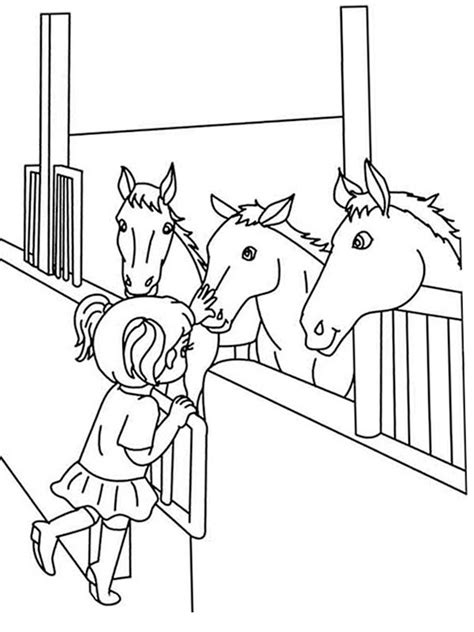 Zoek je naar paarden kleurplaat, kleurplaat van veulens of misschien een star stable kleurplaat? Young woman petting horse color page | 1001coloring.com