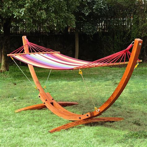 Enjoy a relaxing hammock nap even if there are no trees or posts in sight by heading out with this portable hammock stand. Alpen Home Clemons Cotton Hammock with Stand & Reviews ...