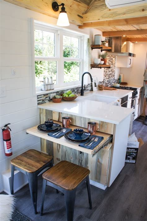 A kitchen in a tiny house can be just as cozy, warm, welcoming and comforting as one in a bigger home but it does take more planning. Kootenay - Tiny House Blog