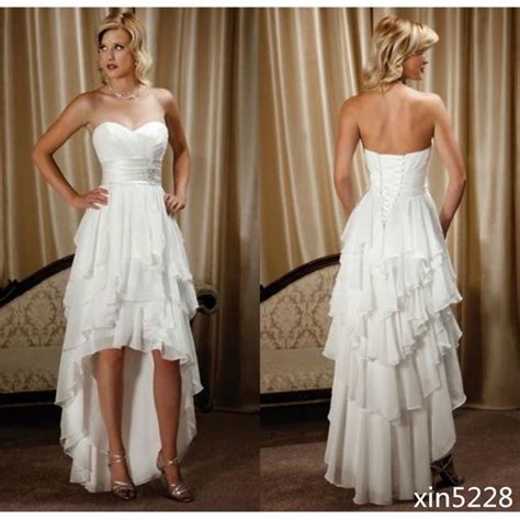 Was gefällt ihnen am besten. 2018 Kurze Brautkleider Liebsten Chiffon Strand High Low ...