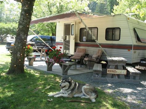 It's a good idea to ask your children. Simple RV / Camper exterior & patio setup - very lovely ...