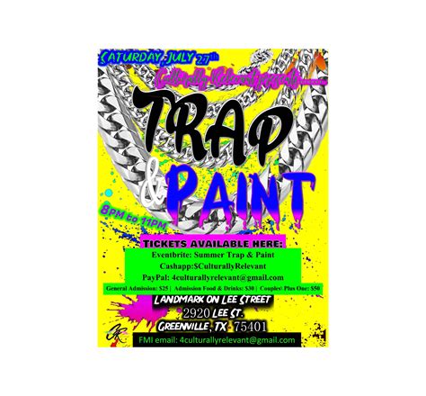 The key to having a fun, memory filled summer is to intentionally plan it! Summer Trap & Paint, Tyler TX - Jul 27, 2019 - 8:00 PM