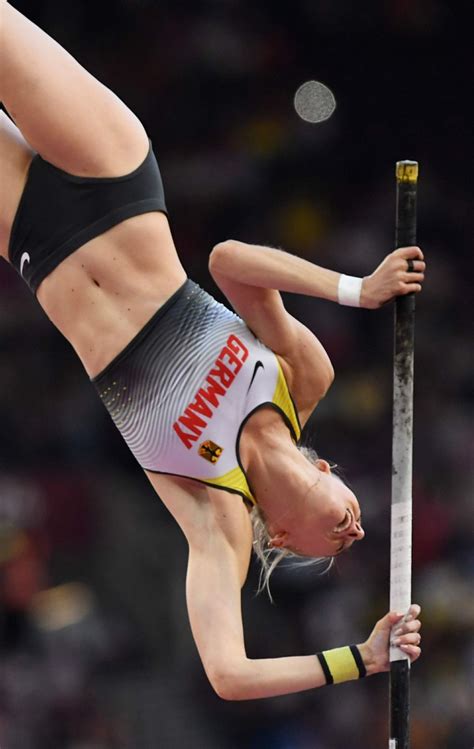 But they are like flying angels in the blue sky when they are performing pole vault.check out at: LISA RYZIH at Women's Pole Vault Final at IAAF World ...