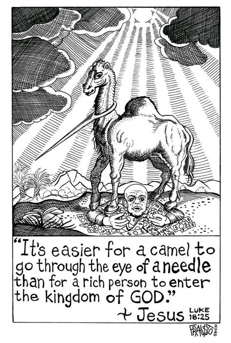 Jesus talks about how obsession and idolatry with earthly riches why is 'camel through the eye of the needle' included in three gospels? Eye Of A Needle Drawing - 6 in 2020 | Ink illustrations ...