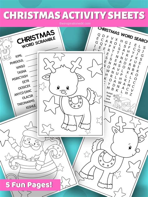 This post and its photos may contain affiliate links. Christmas Activity Sheets · The Inspiration Edit