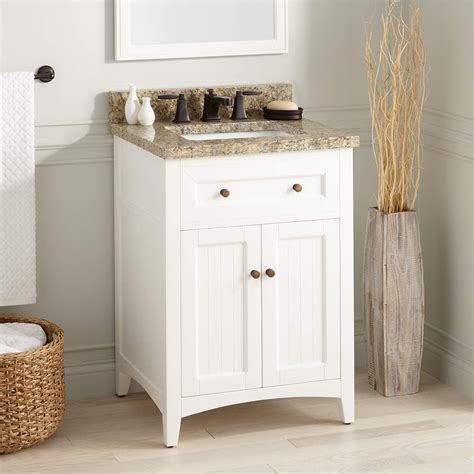 Pick a small bathroom vanity no wider than the sink if space is scarce or go with a double sink vanity when you have lots of room. 24" Halifax Vanity for Rectangular Undermount Sink - White ...