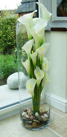 Flower & plant garden care : calla lilies in tall vase, trim to different heights ...