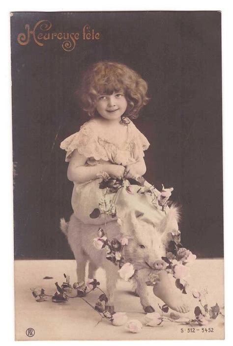 Le cochon est la forme domestique du sanglier. Details about CPA happy fete card photo child with little pig-piglet 1906- show original title ...