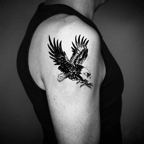 Here are 52 best eagle tattoos and designs that are a great choice if you want to proclaim your supremacy. Black Eagle Temporary Tattoo Sticker (Set of 2) | Tattoos ...