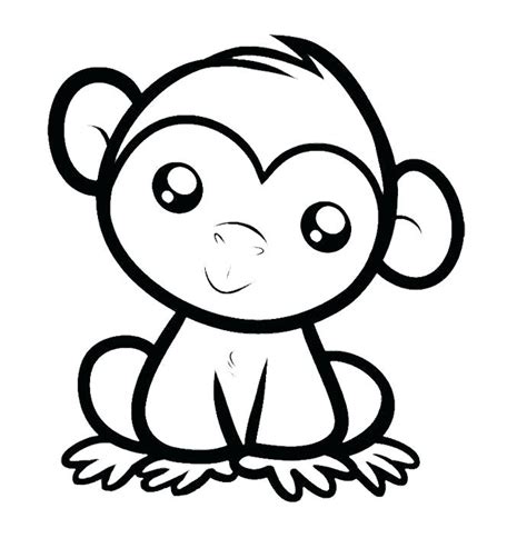 Draw two almond shapes for the inner eyes. Basic Monkey Drawing | Free download on ClipArtMag