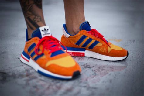 The adidas dragon ball z collection includes two silhouettes (one hero and one villain), dropping monthly from september to december 2018. An On-Foot Look at the ZX500 RM "Goku" from adidas ...