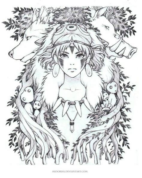 These princess coloring pages with long flowing gowns, unicorns and a handsome prince would make their dream more exciting. Princess Mononoke Coloring Pages - Coloring Home