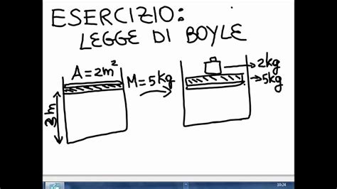 Il volume occupato da un gas, mantenuto a temperatura costante, è. Di quanto si abbassa il pistone? Esercizio con Legge di ...